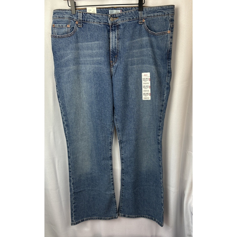 Levi's Strauss & Co. Womens 515 Blue Denim Stretch Bootcut Jeans Size 22W Short